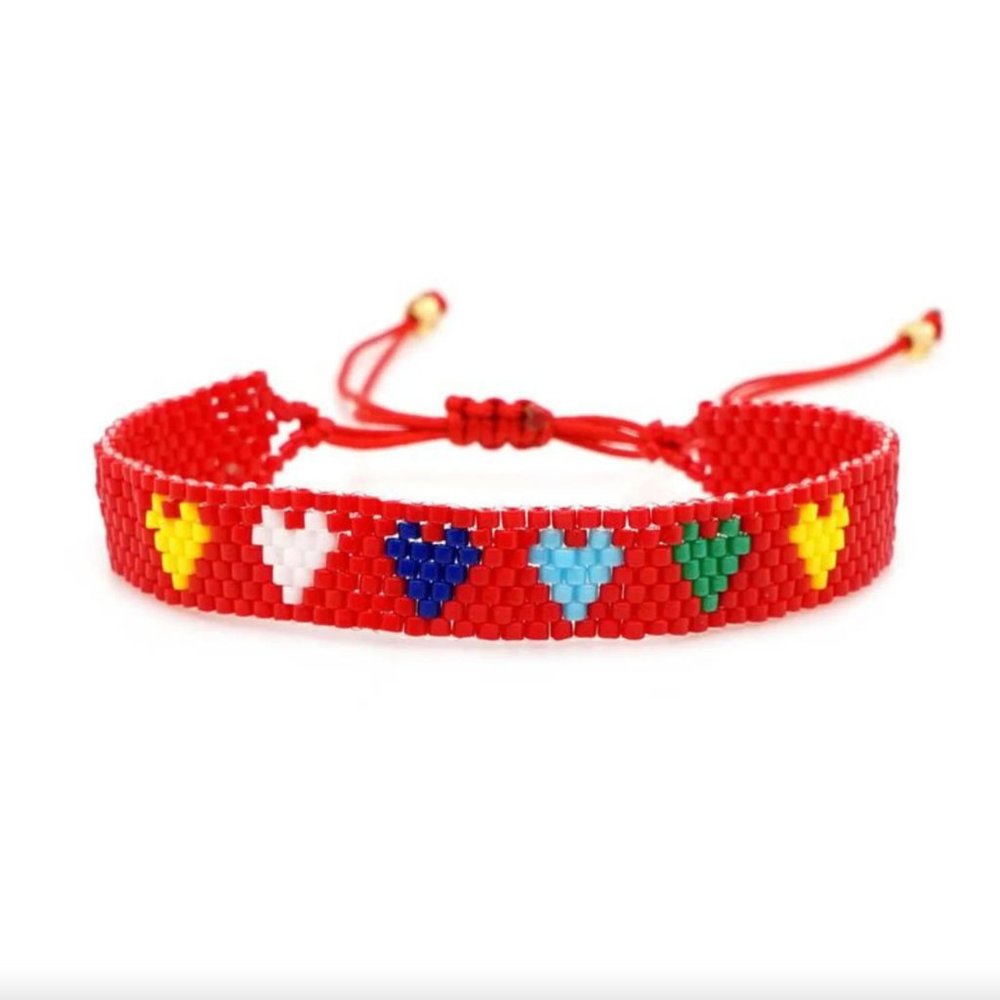 Rainbow Heart Beaded Bracelets • Valentine's Day Bracelet • Gift Wrapped!